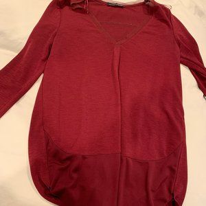 long sleeve maroon top